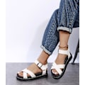 Miniatyrbillede 2 af 5: Sommer chunky sandaler til kvinder med tyk sål Strappy Flatforms Sko White EU 41