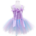 Miniatyrbillede 2 af 5: Piger Pastel Ariel Mermaid Tutu kjole under havets tema Fødselsdagsgave V 120-140cm