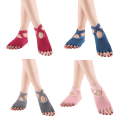 Miniatyrbillede 1 af 5: Tåstrømper med greb, skridsikre femtåstrømper Blue+red+pink+gray