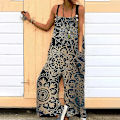Miniatyrbillede 1 af 3: Kvinnor vida ben jumpsuits Bohemian långbyxor Black M