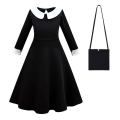 Miniatyrbild 2 av 5: Onsdag Addams Set Festdräkter för vuxna barn 2 piece set 85cm