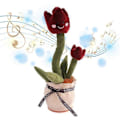 Miniatyrbild 2 av 2: Sommarrea Pratsam Blomma Plyschleksak Dansande Talande Upprepande Multifunktionell Tulpan[D] Red Wine