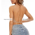 Miniatyrbilde 4 av 8: Sommer Hot Sale Lav Rygg BH for Kvinner Push Up Dyp V-hals Ryggløs BH Hudfarget Skin M