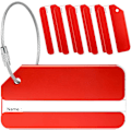Miniatyrbillede 1 af 5: Sommer Udsalg Bagagemærker, 6 stk. Bagagemærker til Rejsetasker, Kuffertmærker i Aluminiumlegering, til Bagageidentifikation ID-mærker red