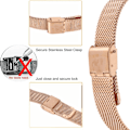 Miniatyrbild 7 av 8: Justerbart Ersättningsarmband Andningsbart Viklås Snabbkoppling Rostfritt Stål Klockarmband för Mi Band 8 Roséguld