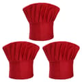 Kockmössor 3-pack Röd Vuxen Justerbar Elastisk Polyester Bomull 80/20 Huvud 22-24 tum