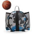 Basketväska, rund axelväska för bollsporter (kamouflageblå)