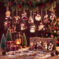 Miniatyrbild 2 av 6: 36 st vintage julgransprydnader, klassiska, vinröda 36 pcs