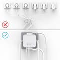 Miniatyrbilde 3 av 5: EU kubevegguttaksadapter 4 uttak USB-A + Type-C med bryter hvit