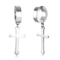 2-pack Fake Piercing Ring utan Hål Hängande Kors Silver