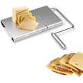 Miniatyrbilde 1 av 4: Ostehøvel med ståltråd i rustfritt stål for hard og halvhard ost - Grønnsakskutter - Serveringsbrett for smørskjæring (rustfritt stål)
