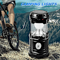 Miniatyrbillede 4 af 5: Solar campinglampe USB genopladelig lommelygte Bærbar nødlampesæt Black