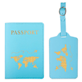 Miniatyrbilde 1 av 5: 2 stk. Passholder Bagasjelapp, Passholder og Sett for par Bryllupsfest Bryllupsreiser blue