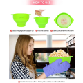 Miniatyrbilde 2 av 2: Popcornpopper, mikrobølgesikker, silikon popcornmaskin og oppvaskmaskinsikker, popcornskål og håndtak for hjemmet, grønn