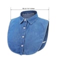 Miniatyrbilde 3 av 3: Kvinner Damer Falsk Krage Halv Skjorte Stil Bluse Avtakbar Krage Blue