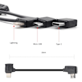 Pikkukuva 3 / 7: 15 cm USB-C - Micro-USB -kaapeli DJI Mavic Mini / Air, Shark -laitteille For Type-c