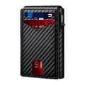 Men's Pure Carbon Fiber Texture Wallet, RFID Blocking Pop-Up Card Holder, Slim Foldable Wallet with Magnetic Closure, Compact Lightweight