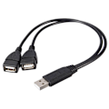 Pikkukuva 7 / 11: 1* USB 2.0 A uros - 2 kaksois naaras Jack Y-jakaja Hub Virta