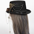 Pikkukuva 5 / 5: Steampunk Silinterihattu Hammasratas Goottilaiset Lasit Retro Raskaan Teollisuuden Hattu H
