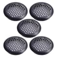 5 stk. rustfrit stål ventilationsgitter, sort rundt mesh