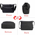 Miniatyrbild 2 av 5: Vattentät Messenger Axelväska Medium, Multifickor Canvas Crossbody-väska för Män och Kvinnor, Casual Herr Satchel Bag