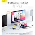 Miniatyrbild 4 av 5: HDMI 2.0 Växlare 2 in 1 ut 4K HDMI Splitter 1 in 2 ut