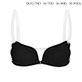 Miniatyrbillede 1 af 5: 1st Kvinder Usynlig BH Push Up Silikone BH med Transparent D Black
