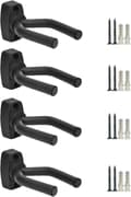 Set med 4 Gitarrhängare Väggfäste Displayhållare Akustisk gitarr Ukulele Bas Mandolin Banjo Väggfästen Galgar Svart (4)