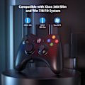 Miniatyrbild 6 av 7: Wireless Controller Compatible with Xbox 360 2.4GHZ Gamepad Joystick (Black)