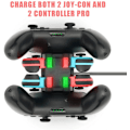 Pikkukuva 3 / 6: Lataustelakka Nintendo Switch Joypad -ohjaimille ja Pro-ohjaimille LED-valoilla