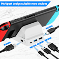 Pikkukuva 4 / 6: Kannettava jalusta TV-projektio lataustelakka Switchille, jäähdytystuuletin kompakti 4K HDMI -sovitin USB 3.0 -porteilla