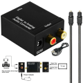 Miniatyrbilde 1 av 8: Digital til analog lydkonverter Optisk RCA LR lydadapter