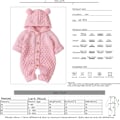 Pikkukuva 5 / 6: Vastasyntyneen vauvan korvahuppu neulottu romper-haalari lämpimämpi lumipuku pojille tytöille vaaleanpunainen 73cm Pink