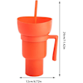 Pikkukuva 3 / 5: Snack- ja juomakuppi 2-in-1, Stadium Tumbler, Snackikulho lusikkakupilla, uudelleenkäytettävä Snack ja Orange