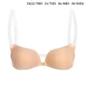 1:a Kvinnor Osynlig BH Push Up Silikon BH med Transparent D Apricot