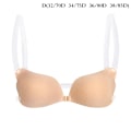 Miniatyrbillede 1 af 5: 1st Kvinder Usynlig BH Push Up Silikone BH med Transparent D Apricot