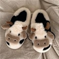 Miniatyrbild 2 av 5: Gaolinci Cartoon Cow Bomullstofflor, Vinter inomhus utomhustofflor för kvinnor（） 40-41
