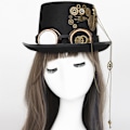 Pikkukuva 3 / 5: Steampunk Silinterihattu Hammasratas Goottilaiset Lasit Retro Raskaan Teollisuuden Hattu H
