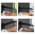 Miniatyrbillede 2 af 11: Vægmonteret Tøjstativ Tørretumbler Foldbar Tøjstativ Metal Opbevaringsstativ til Hjem Sovesal Balkon Heavy Duty Hængende White