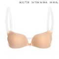 Miniatyrbillede 1 af 5: 1. Kvinder Usynlig H Push Up Silikone BH med Transparent B Apricot
