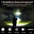 Miniatyrbillede 2 af 5: Ekstremt kraftige lommelygter 5 tilstande Genopladelig USB-C, zoombar XHP70.2 LED-lommelygte Batteridrevet