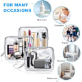 Miniatyrbild 4 av 5: Transparent Toalettsak, Resekit för Flygplan, Sminkväska i Vattentät PVC för Resor, Förvaringsväska för Flygresor, 3-pack