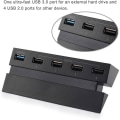 Miniatyrbillede 3 af 4: 5-ports USB-hub til PS4 højhastighedsoplader Controller Splitter Udvidelsesadapter