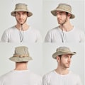 Miniatyrbillede 5 af 5: Solhat Herre Dame Bomuld Foldbar Anti UV Udendørs Bucket Hat Tra