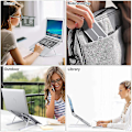 Miniatyrbild 3 av 5: Laptopställ, Bärbart Laptopställ För Skrivbord, 6-nivåer Justerbart