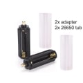 Pikkukuva 2 / 4: 2 kpl paristoadapteri 3xAAA muuntuu 1x18650 tai 1x26650