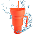Pikkukuva 4 / 5: Snack- ja juomakuppi 2-in-1, Stadium Tumbler, Snackikulho lusikkakupilla, uudelleenkäytettävä Snack ja Orange