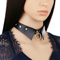 Miniatyrbillede 3 af 8: Læder Choker Punk Krave Dame Nitter Besatte Chokers A3