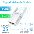 Miniatyrbilde 4 av 4: WiFi Repeater Forsterker Extender AP 1200 Mbps 2 Ethernet-port, dekker opptil 100 m, Kompatibel med alle internettbokser