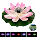 Miniatyrbillede 1 af 6: Solcelle LED Lotusblomst, flydende, dam, pool natlys